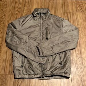 golden color rain jacket